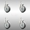 Service Caster 5 Inch 316SS Thermoplastic Rubber Wheel Swivel 3/8 Inch Threaded Stem Caster Set SCC-SS316TS20S514-TPRB-381615-4 - alternate 2